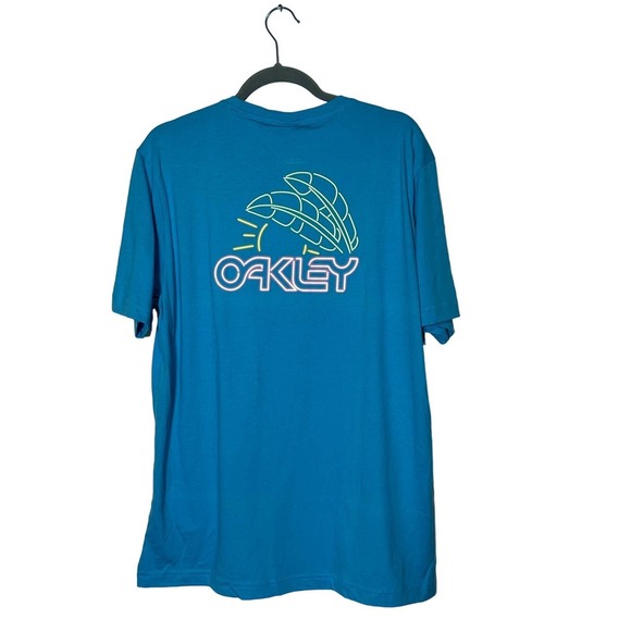 Oakley Sunrise B1B Tee T Shirt Men's Size L Bright Blue Short Sleeve Crew Neck - Picture 9 of 9